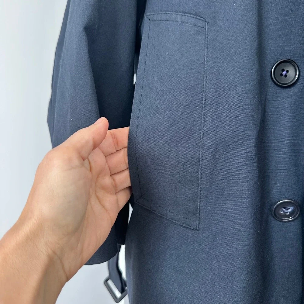 Vintage Clipper Mist London Fog Navy Trench 38‎ Men's Womens Medium Normcore